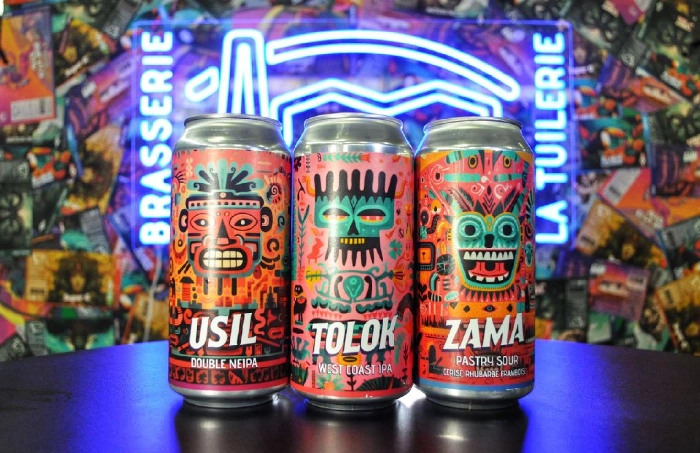 Trois canettes de bières BLT